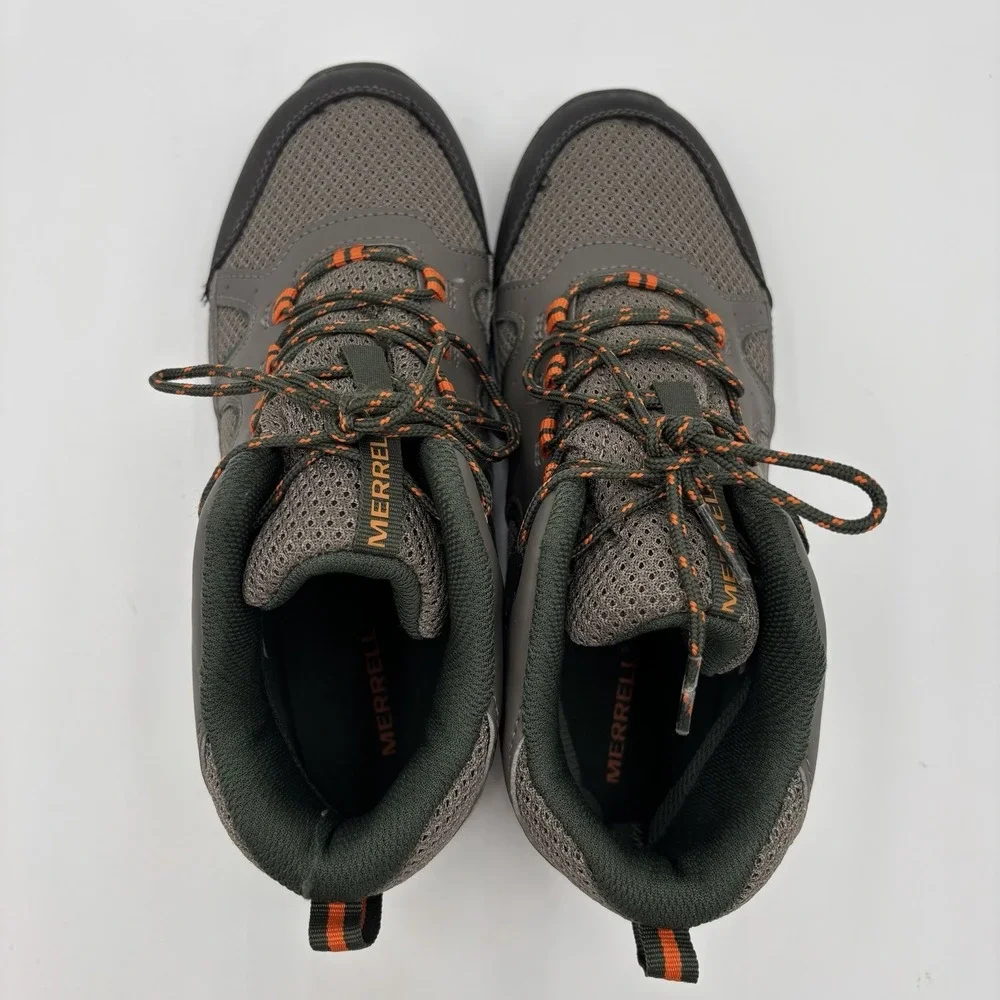 Merrell Oakcreek Mid Lace Boys Size 5 M Gray Outdoor Waterproof Hiking Boots